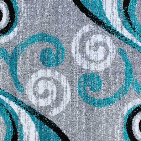 Flash Furniture Turquoise 3' x 16' Distressed Abstract Area Rug OKR-RG1100-316-TQ-GG